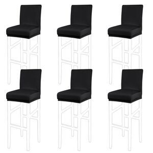 Stretch Bar Stool Covers Pub Counter Height Side Chair Black 6pcs